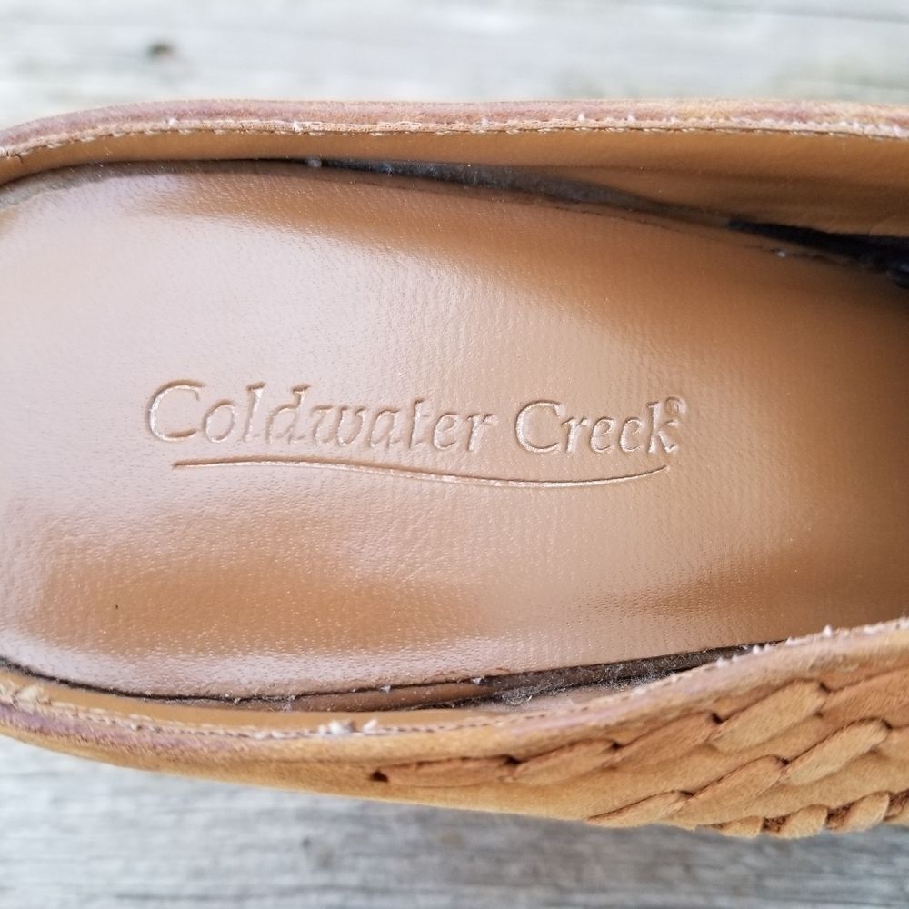 Vintage 90s y2k Camel Tan Suede Boho Western Cowgirl Whipstitch Heeled Mules 6.5 - Picture 10 of 10